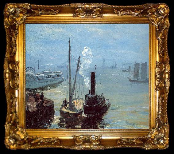framed  Glackens, William James Tugboat and Lighter, ta009-2